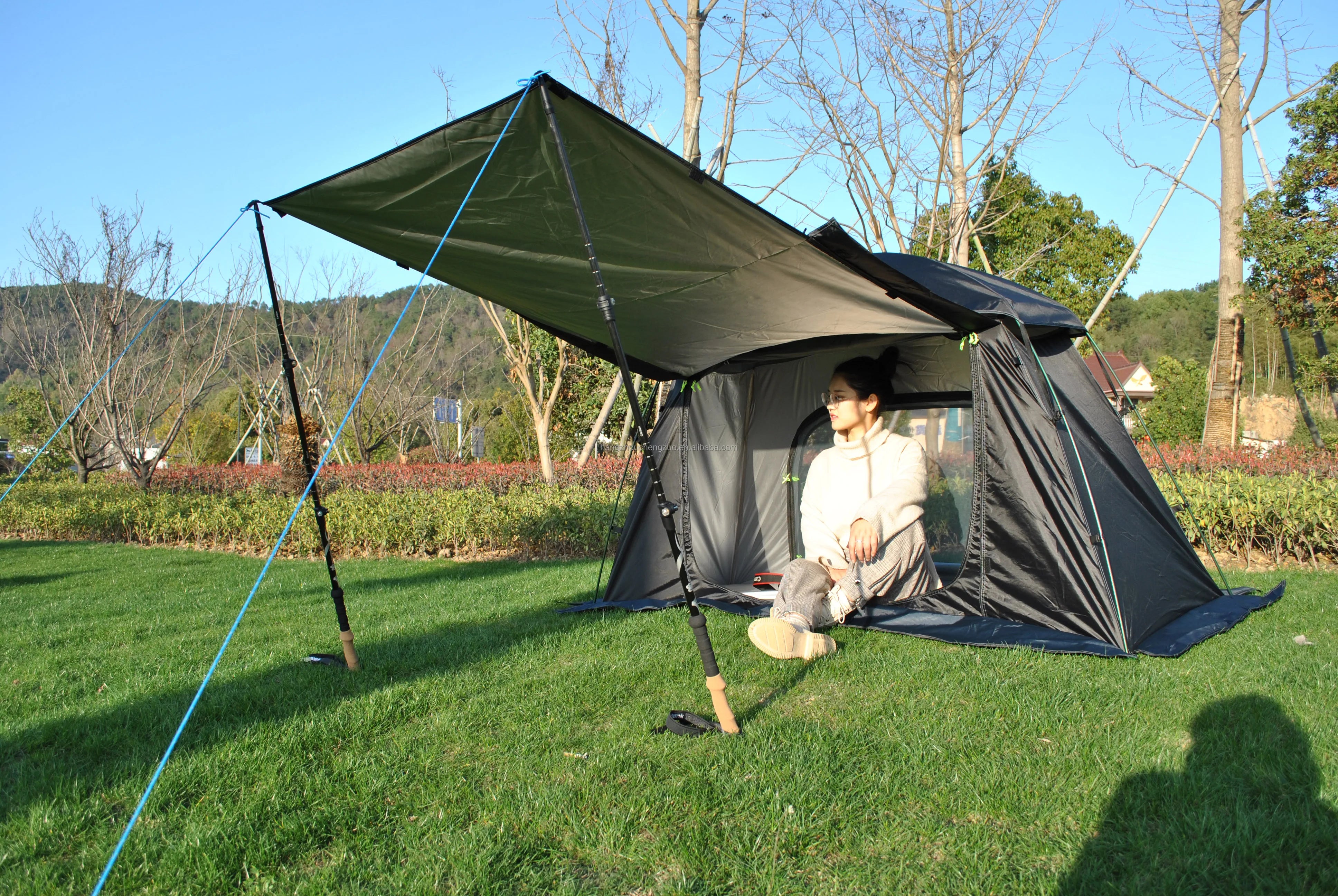 Cot Tent,Camping Tent,Backpacking Tent,3 Way Tent,Solo Tent,1 Person,Quick Setup,CZ-336 Camping tent build on cot or use alone