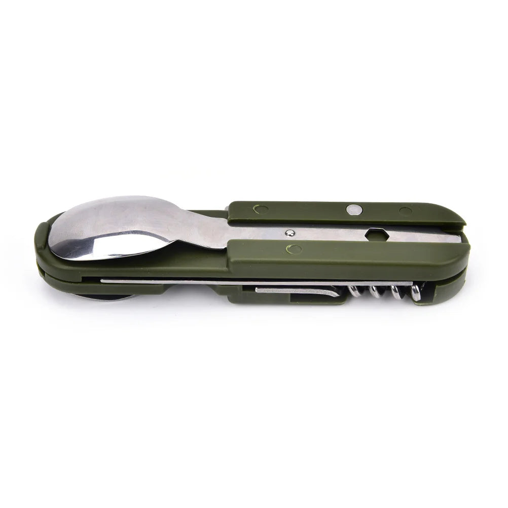 Camping Cutlery Stainless Steel  Folding Knife Fork Spoon Portable Outdoor Tableware Camping Equipment