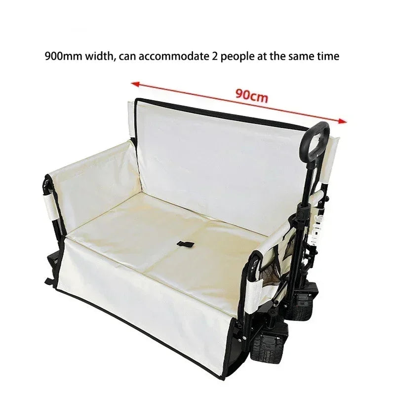 Outdoor Sofa, Multi-function Recliner, Folding Cart, Multi-purpose Folding Fishing Trailer That Can Be Used as a Seat, Camping