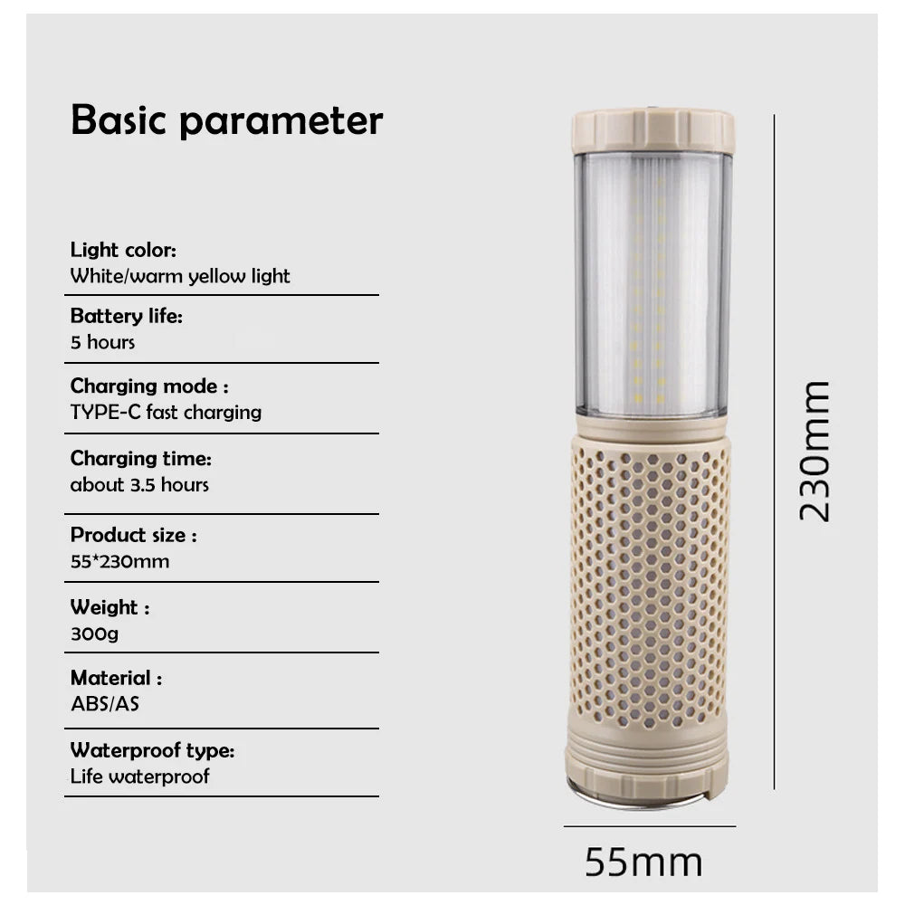 Camping Lights Rechargeable Outdoor Telescopic Collapsible Lanterns Multi-Functional Portable Magnetic Tent Lamps Emergency Hiki