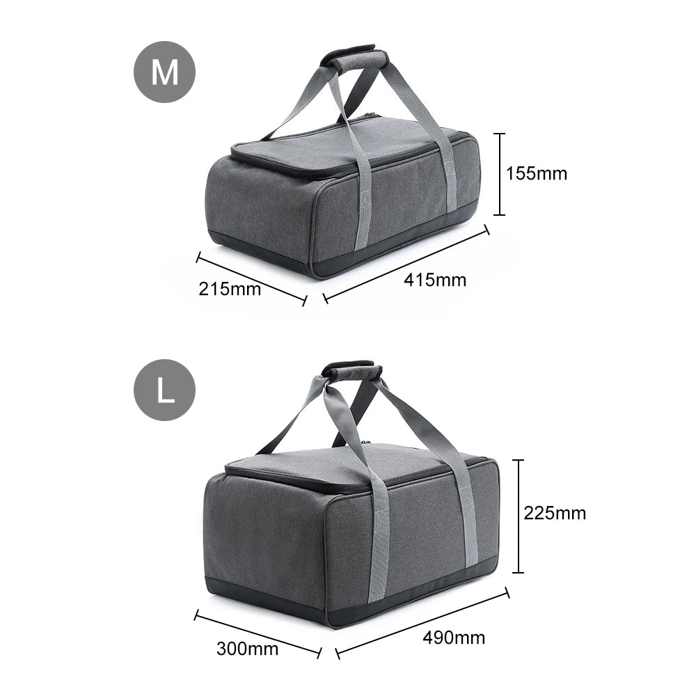 Camping Cookware Bag Cooking Utensils Bag Outdoor Stove Storage Container Cooking Tote Bag with Movable Partitions Size M L