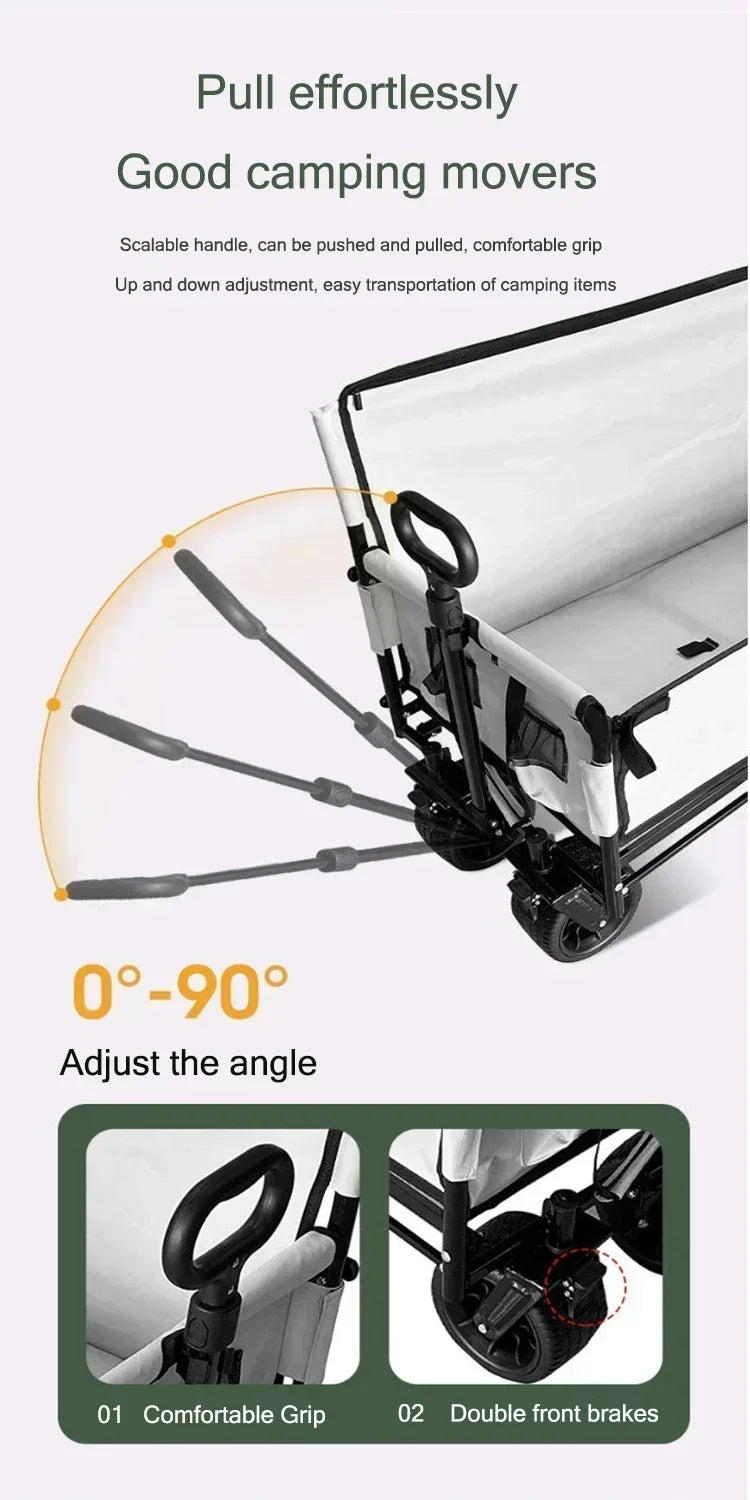 Outdoor Sofa, Multi-function Recliner, Folding Cart, Multi-purpose Folding Fishing Trailer That Can Be Used as a Seat, Camping