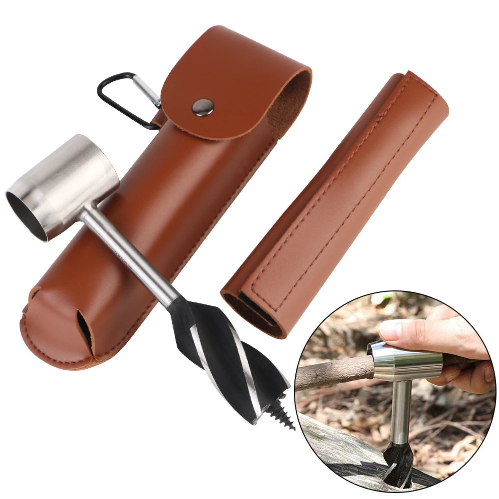 Outdoor Survival Drilling Tool Woodworking Tools For Camping Outdoor Hiking Hand Drill Punch Tool Portable Auger Drill Bits