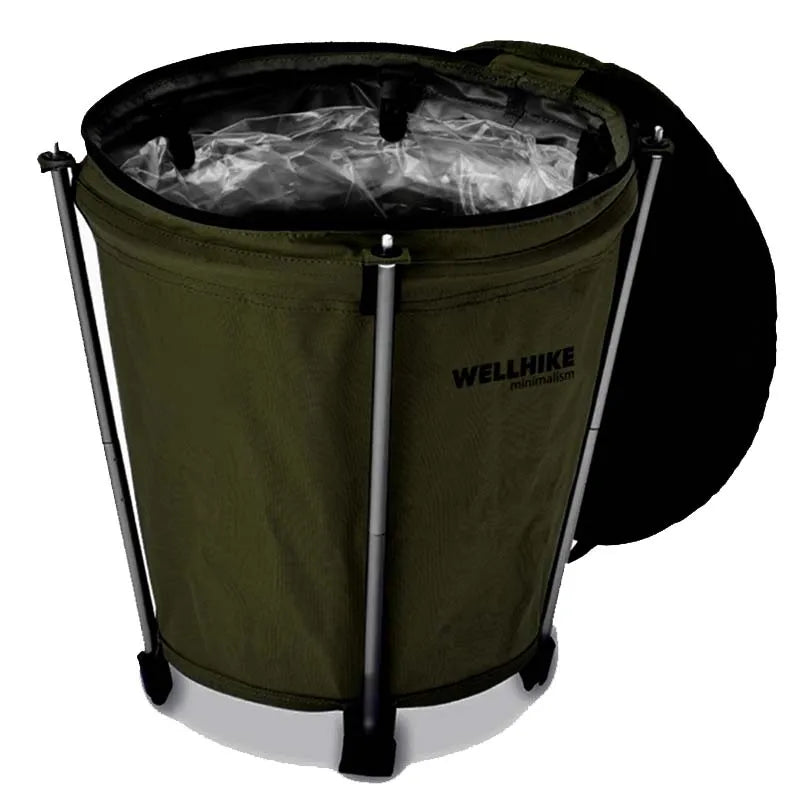 Outdoor Travel Camping Trash Can Foldable Storage Round Bucket Self-drive Camping Barbecue Clean Portable Car Trash Can