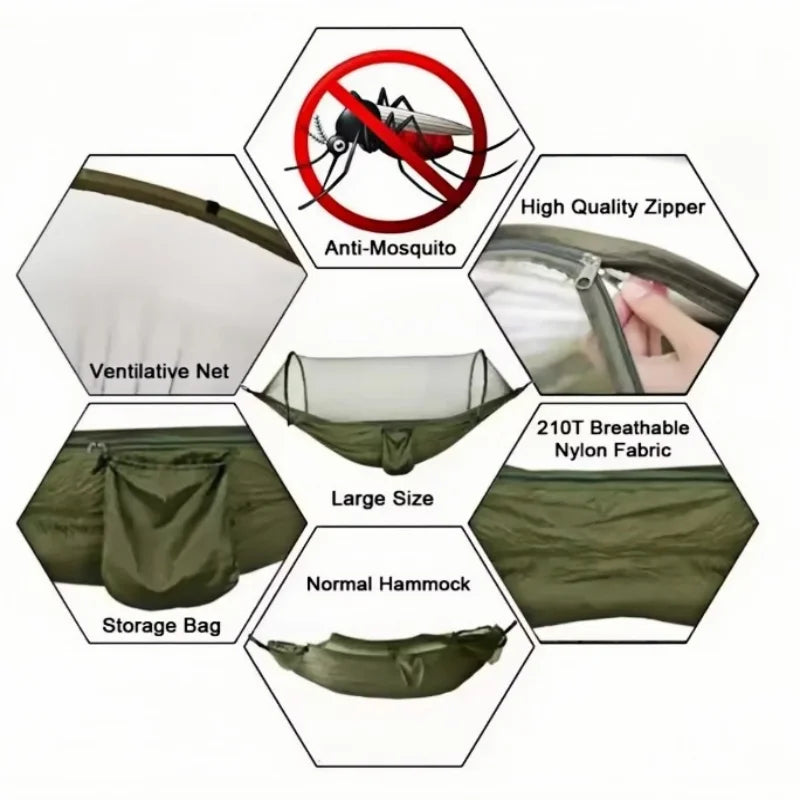 Camping hammock Super elastic fast opening hammock suitable for camping hammock outdoor furniture garden leisure hammock