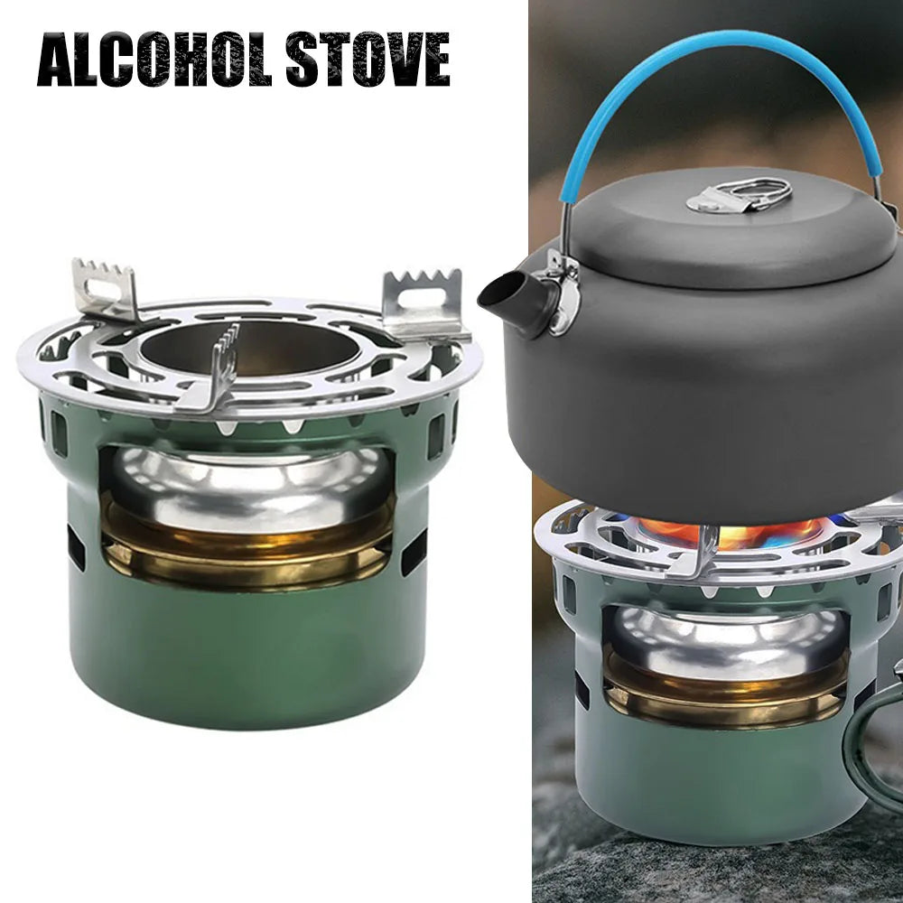 Ultralight Alcohol Camping Stove – Compact Portable Metal Burner for Hiking, Backpacking & Outdoor Cooking
