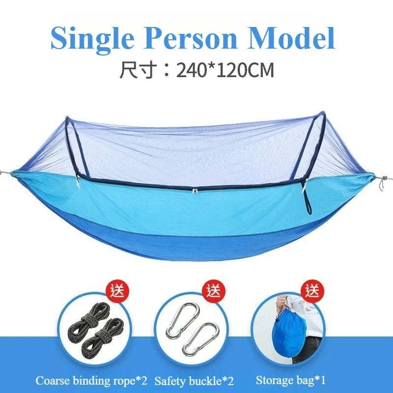 2025 Camping Hammock with Mosquito Net Sleeping Tent Hammock Suitable for Camping Outdoor Hammock for Garden with Storage Bag