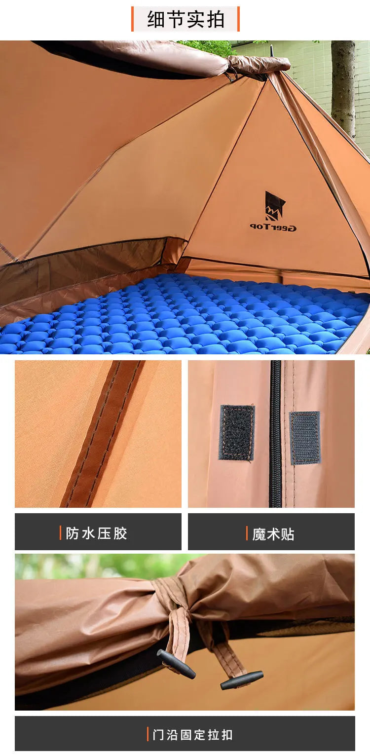 Camping Single Layer Two Person Tent Shelter 2 In 1 Windproof Light Weight Tent (No Poles)