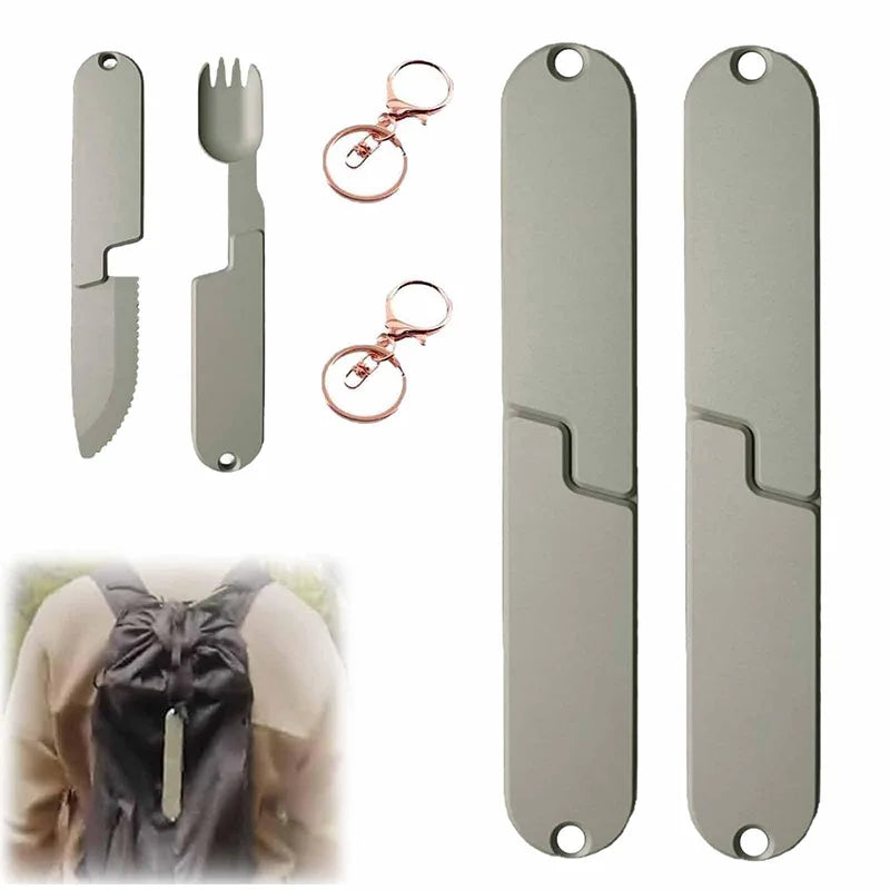 Camping Eating Utensils Set, Utensil Set,2 in 1 Camping Eating Utensils Set，Suitable for camping parties, gatherings, picnics