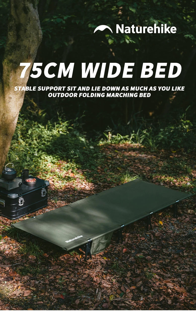 Naturehike Camping Cot Portable Folding Bed Outdoor Ultralight Compact Tent Sleeping Bed for Camping Travel Backpacking Hiking