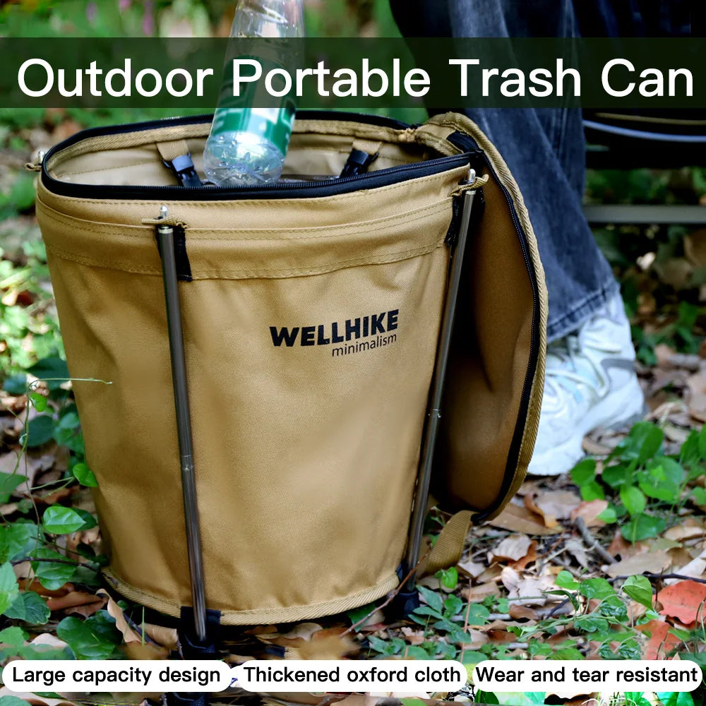 Outdoor Travel Camping Trash Can Foldable Storage Round Bucket Self-drive Camping Barbecue Clean Portable Car Trash Can