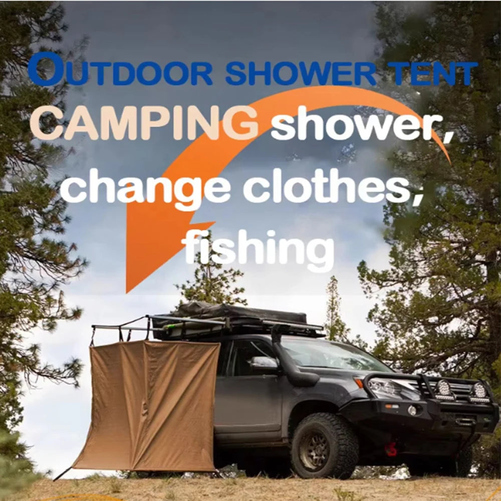 Customized Spotted Wear Resistant Waterproof Car Side Shower Tent Campsite Car Side Shower Convenient  Usable Camping Essentials