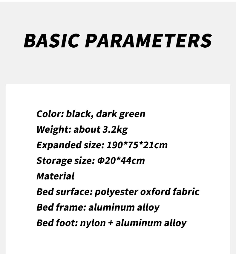 Naturehike Camping Cot Portable Folding Bed Outdoor Ultralight Compact Tent Sleeping Bed for Camping Travel Backpacking Hiking