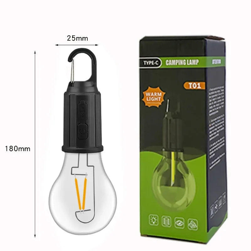 USB Camping Light 3 Lighting mode Rechargeable Lantern Waterproof High Bright Tent Light with Hook Outdoor Night Emergency Light