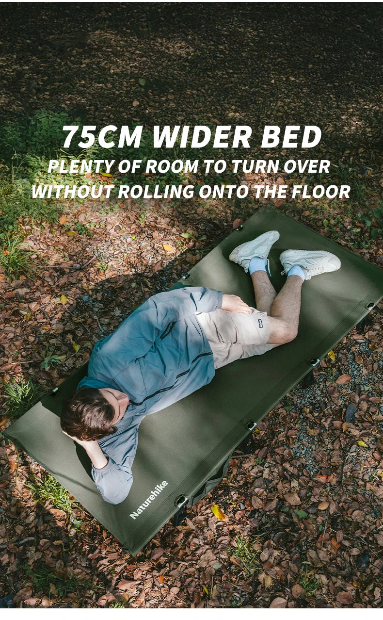Naturehike Camping Cot Portable Folding Bed Outdoor Ultralight Compact Tent Sleeping Bed for Camping Travel Backpacking Hiking