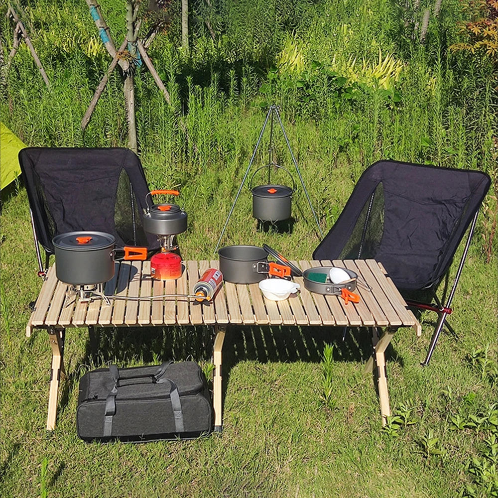 Camping Cookware Bag Cooking Utensils Bag Outdoor Stove Storage Container Cooking Tote Bag with Movable Partitions Size M L
