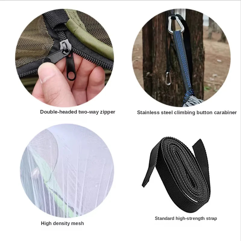 Camping hammock Super elastic fast opening hammock suitable for camping hammock outdoor furniture garden leisure hammock
