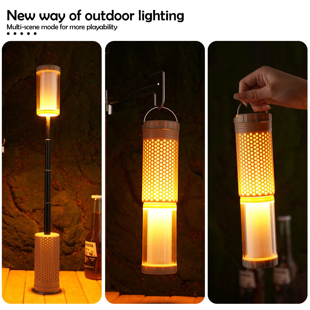 Camping Lights Rechargeable Outdoor Telescopic Collapsible Lanterns Multi-Functional Portable Magnetic Tent Lamps Emergency Hiki