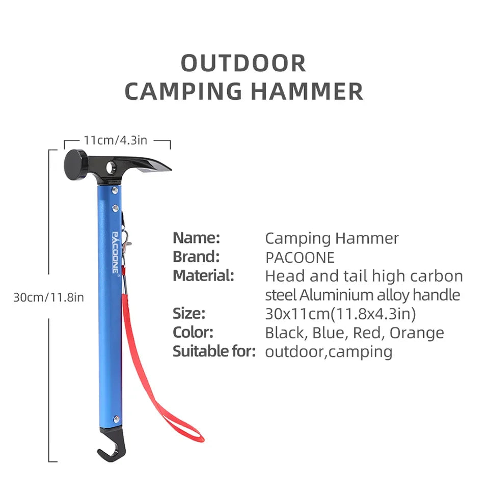 Outdoor Survival Tool Camping Multifunctional Hammer Pocket Multi Tools Aluminum Alloy Hook Life-saving Hammer New