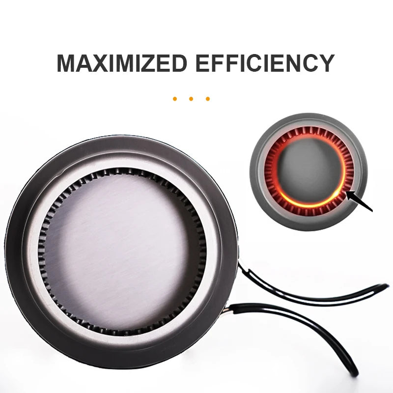 Camping Cooking Set Stove Pot Pan Cookware Outdoor Propane Cooking Gear System with Heat Exchanger Portable Picnic Supplies