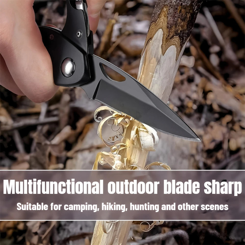 Multi-Tool Carabiner Camping EDC Fruit Cutter Mountaineering Gadgets Keychain Tool Folding Knife Outdoor Tool Hanging Gadgets