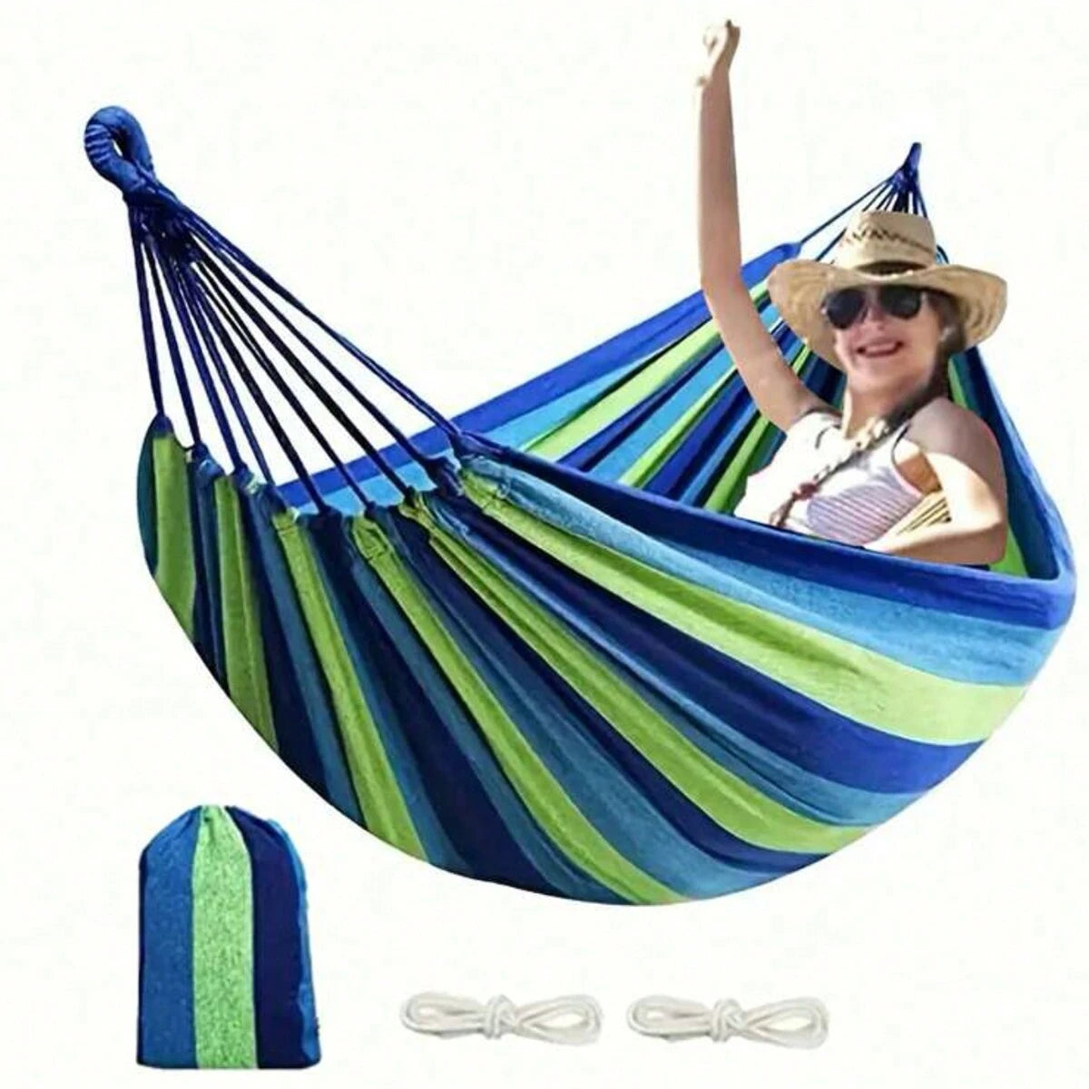 Outdoor Garden Camping Hammock With Tree Straps For Hanging, Durable Hammock, Portable Hammock With Travel Bag Perfect Outdoor