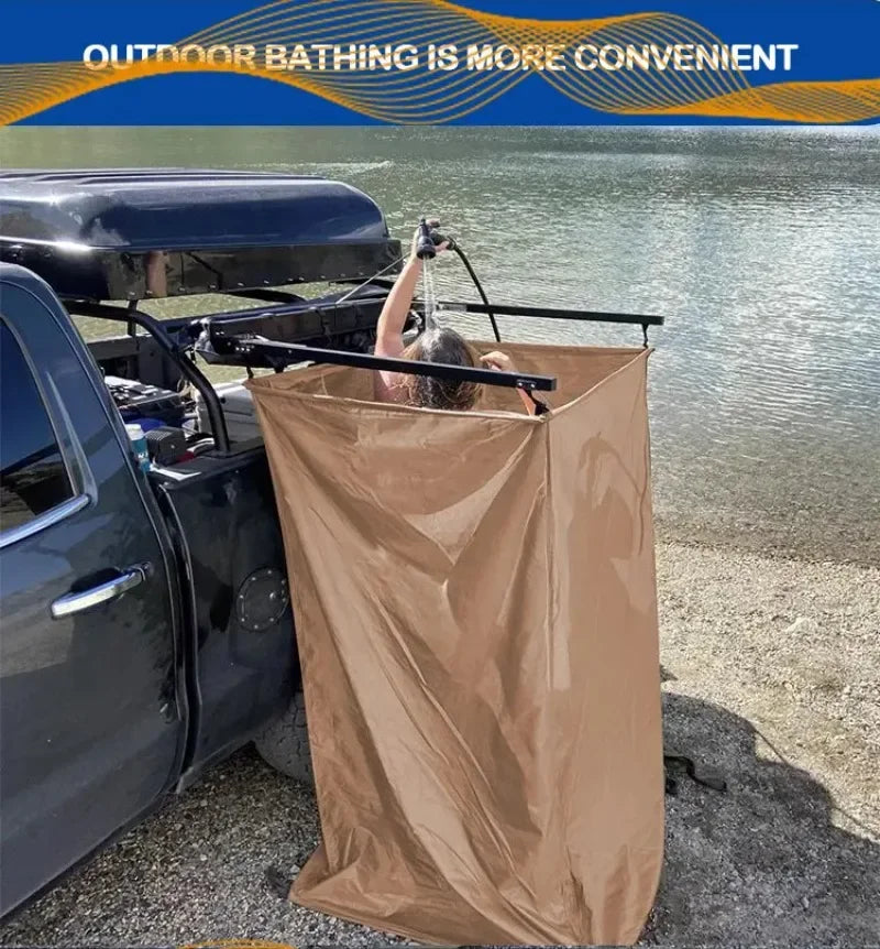 Customized Spotted Wear Resistant Waterproof Car Side Shower Tent Campsite Car Side Shower Convenient  Usable Camping Essentials