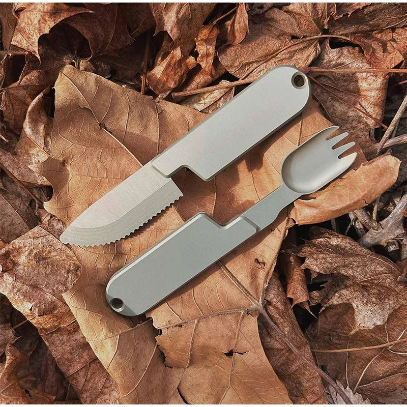 Camping Eating Utensils Set, Utensil Set,2 in 1 Camping Eating Utensils Set，Suitable for camping parties, gatherings, picnics