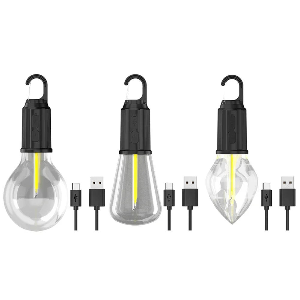 USB Camping Light 3 Lighting mode Rechargeable Lantern Waterproof High Bright Tent Light with Hook Outdoor Night Emergency Light