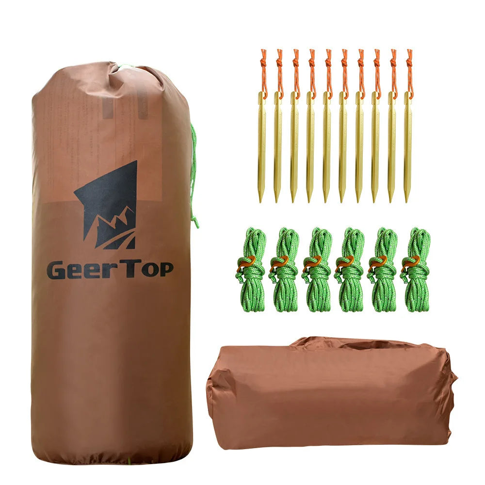 Camping Single Layer Two Person Tent Shelter 2 In 1 Windproof Light Weight Tent (No Poles)