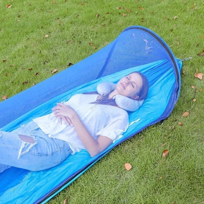 2025 Camping Hammock with Mosquito Net Sleeping Tent Hammock Suitable for Camping Outdoor Hammock for Garden with Storage Bag