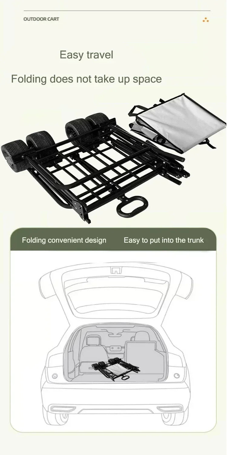 Outdoor Sofa, Multi-function Recliner, Folding Cart, Multi-purpose Folding Fishing Trailer That Can Be Used as a Seat, Camping