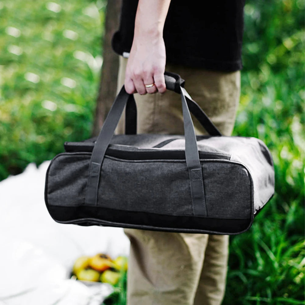 Camping Cookware Bag Cooking Utensils Bag Outdoor Stove Storage Container Cooking Tote Bag with Movable Partitions Size M L