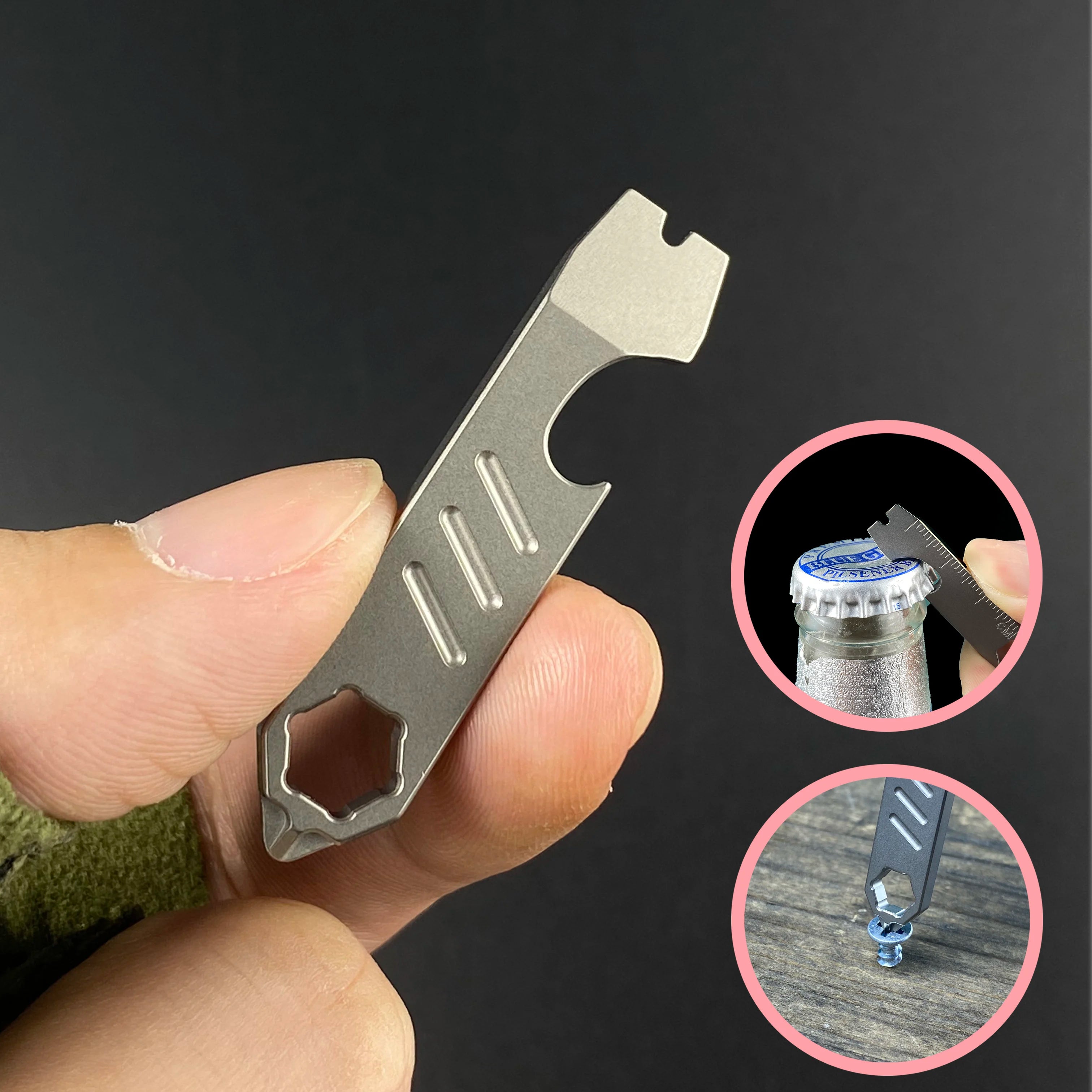 Outdoor EDC practical tools, multi-functional crowbars, beer bottle openers, key accessories, outdoor camping pocket tools