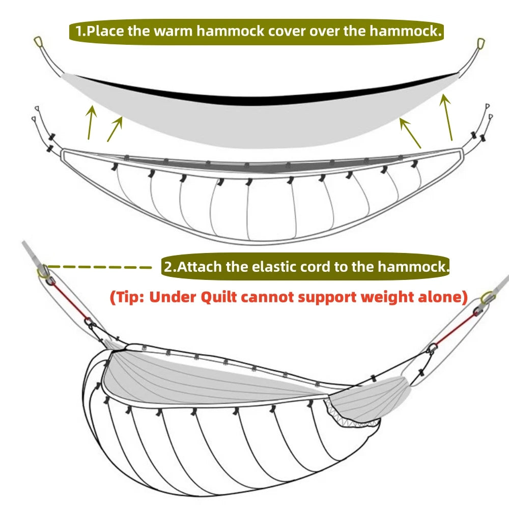 Outdoor Camping Hammock Underquilt Multifunctional Winter Sleeping Warm Under Quilt Blanket Cotton Hammock