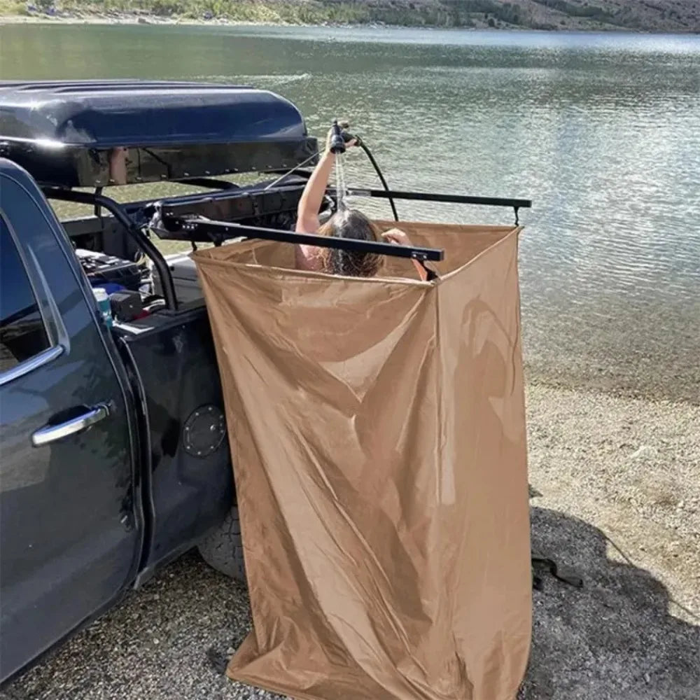 Customized Spotted Wear Resistant Waterproof Car Side Shower Tent Campsite Car Side Shower Convenient  Usable Camping Essentials