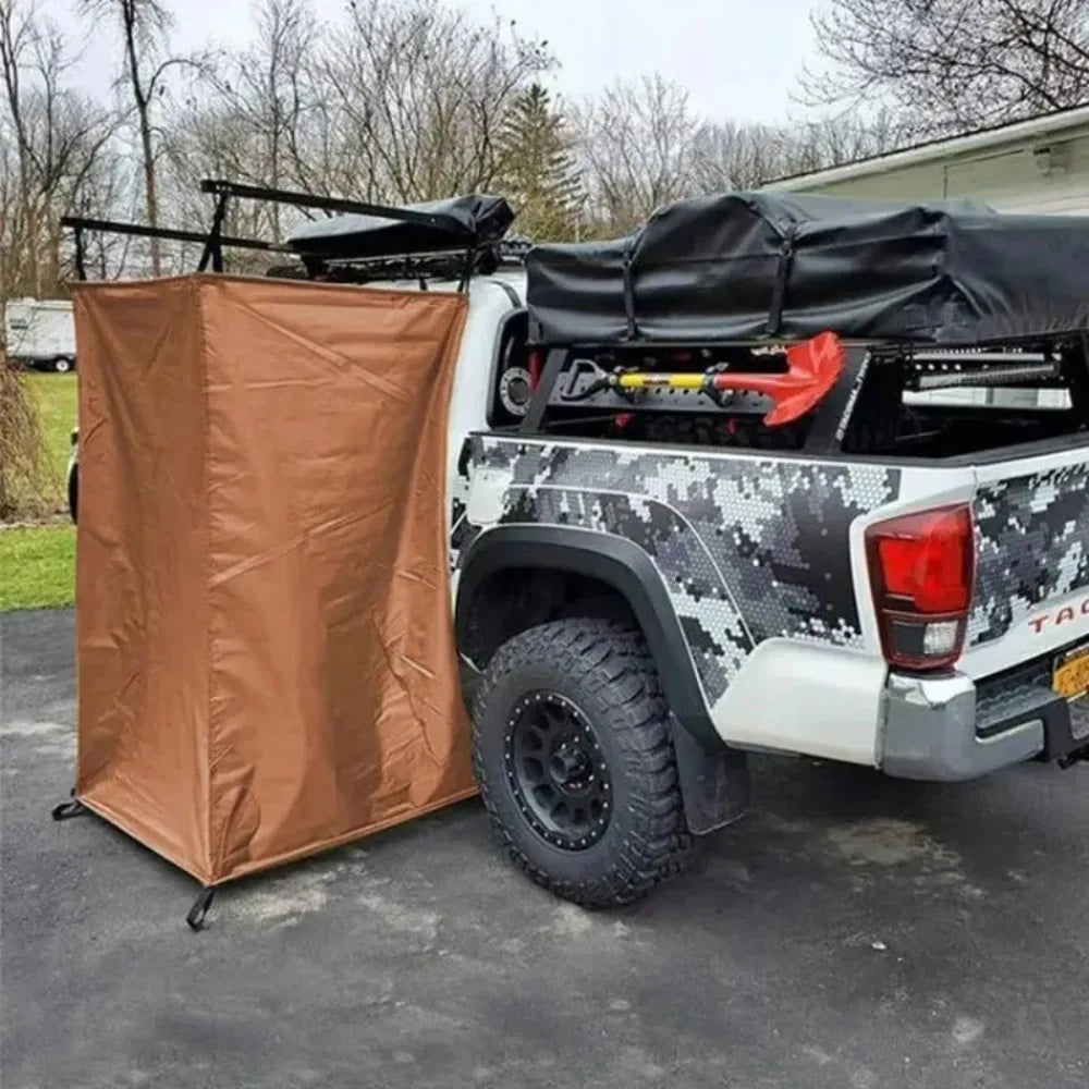 Customized Spotted Wear Resistant Waterproof Car Side Shower Tent Campsite Car Side Shower Convenient  Usable Camping Essentials