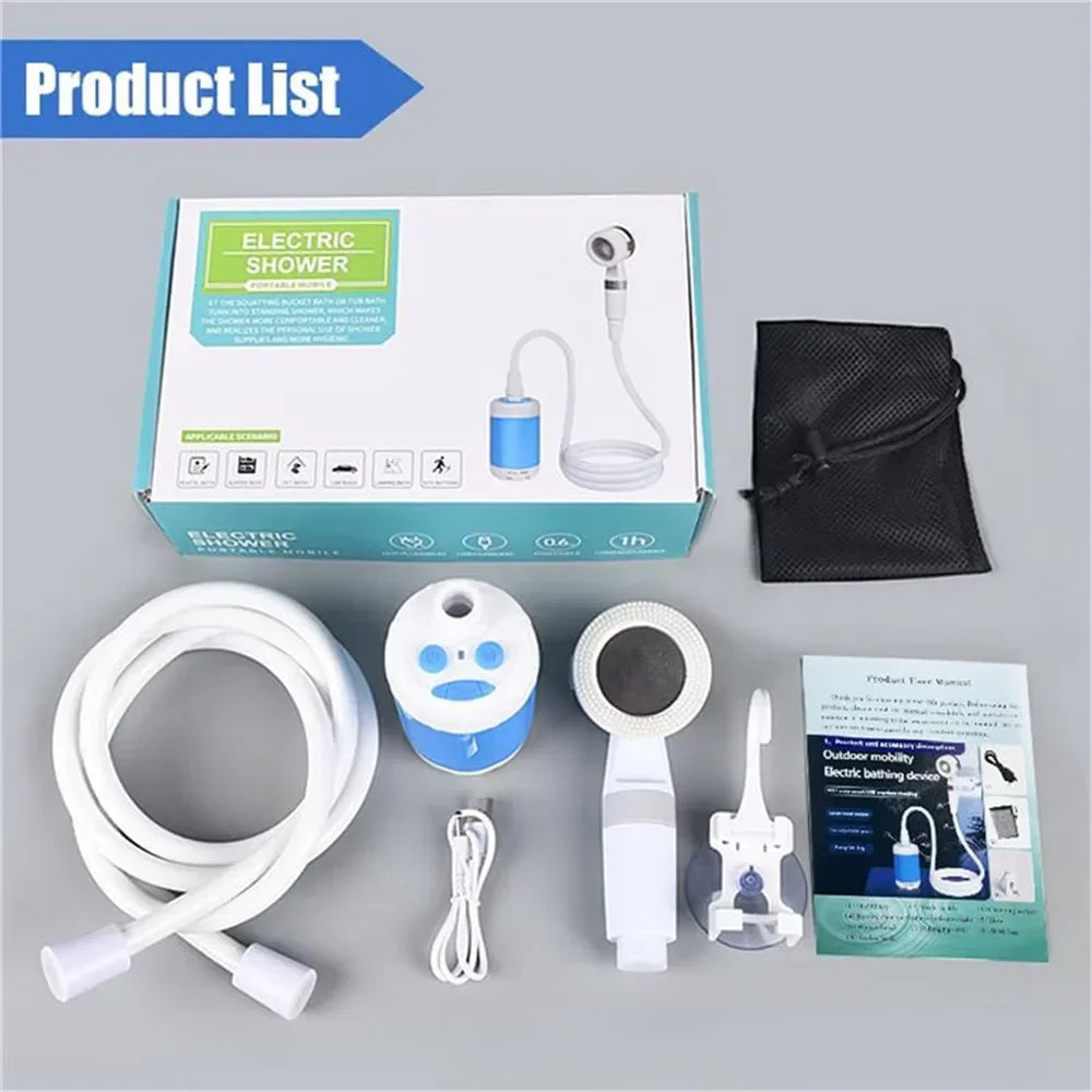 Camping Shower Set Portable Outdoor Shower Electric Hiking Shower Water Bag For Travel Car Washing Camping Survival Equipment