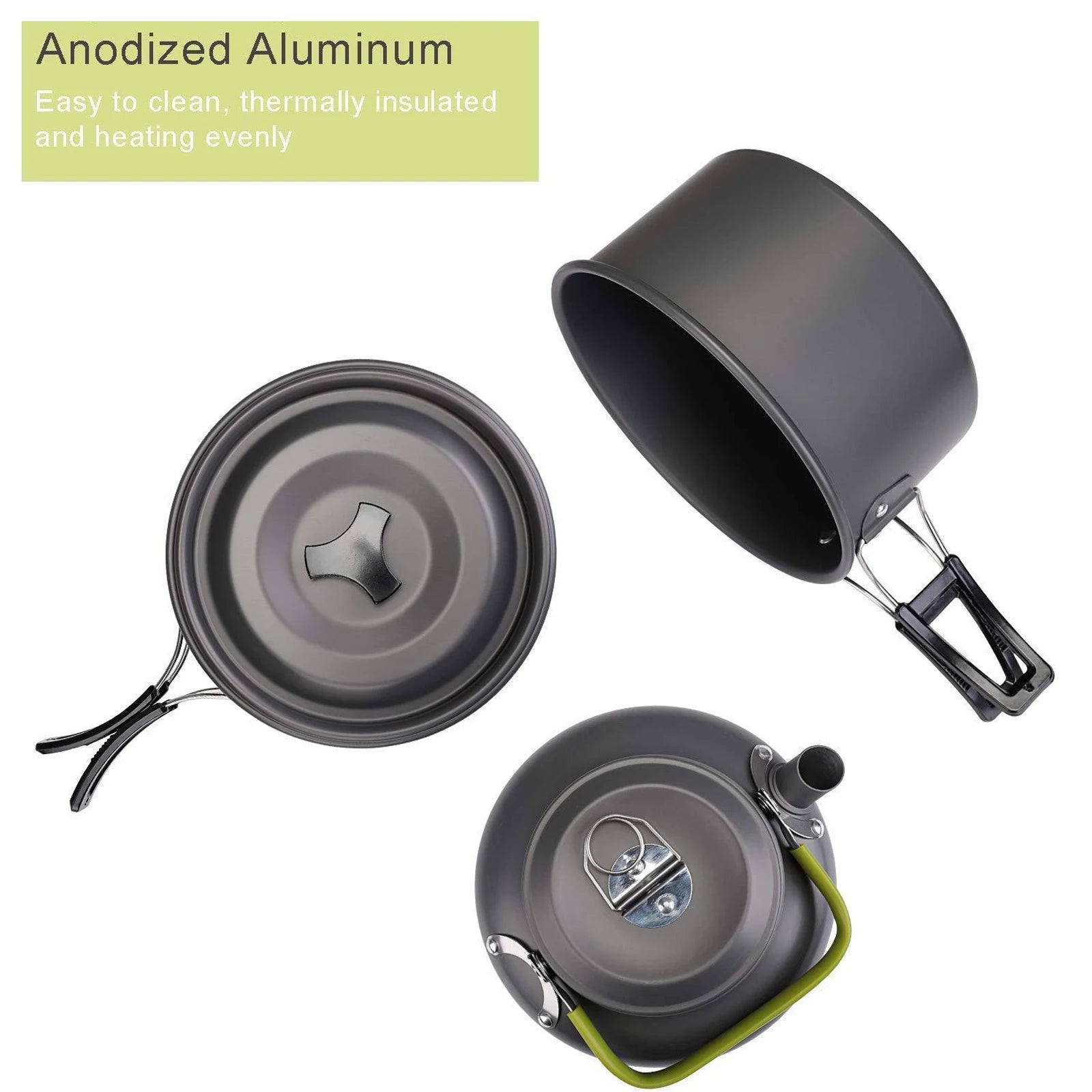 Camping Cookware Set Outdoor Cooking Equipment for Camping Hiking and Picnics for 2 People All in One Compact Camp Cooking Set