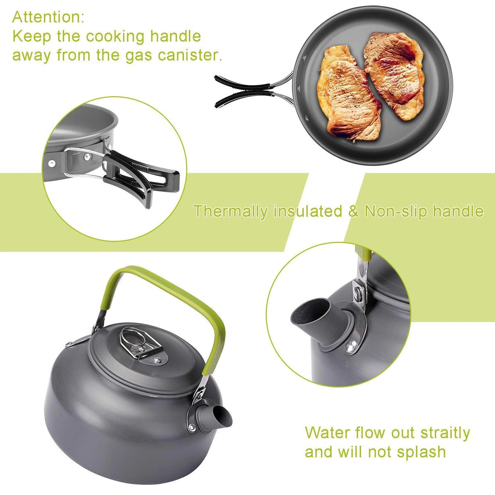 Camping Cookware Set Outdoor Cooking Equipment for Camping Hiking and Picnics for 2 People All in One Compact Camp Cooking Set