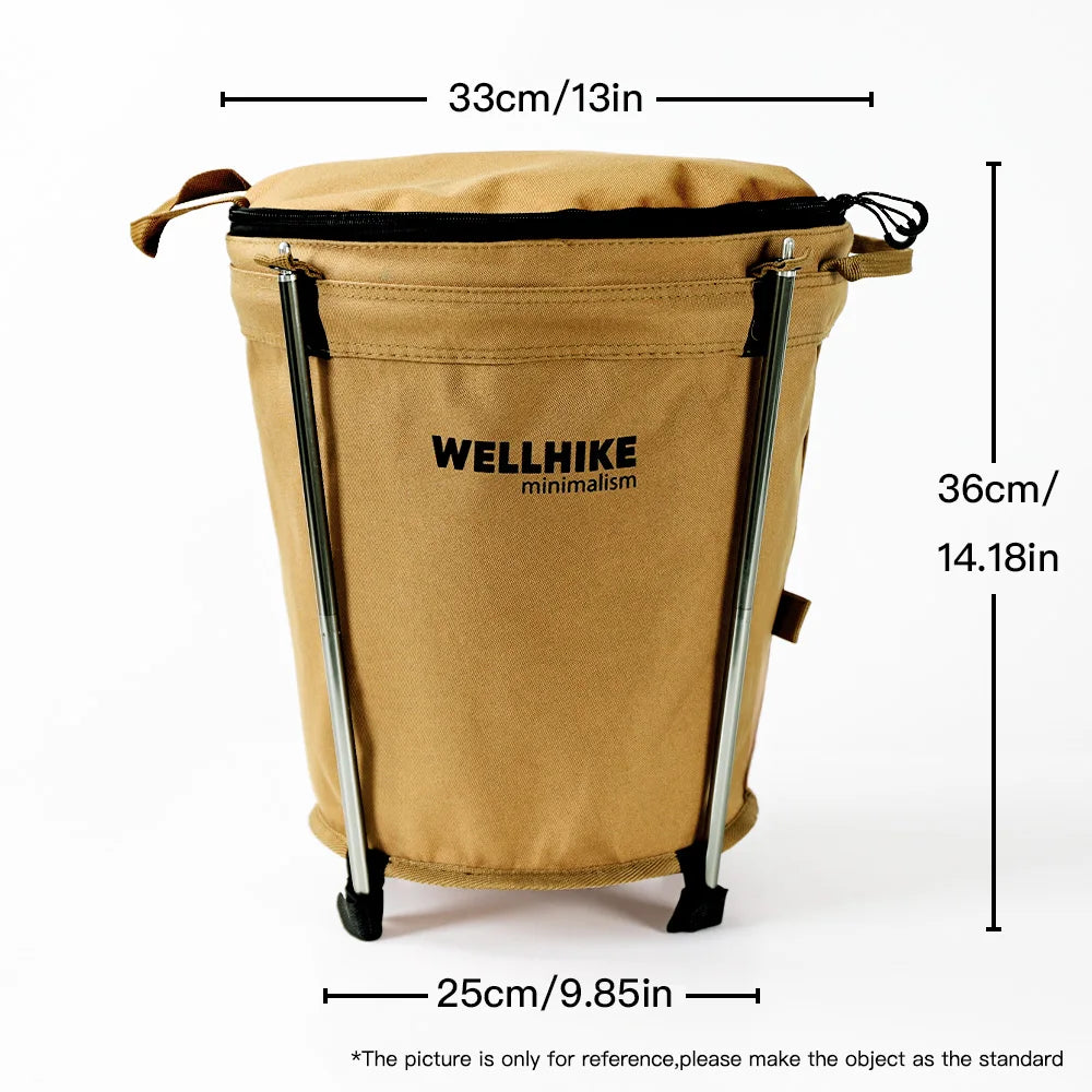 Outdoor Travel Camping Trash Can Foldable Storage Round Bucket Self-drive Camping Barbecue Clean Portable Car Trash Can