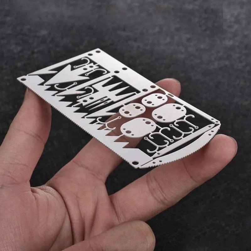 Outdoor Camping Outdoor Multifu Equipment Survival Tools Stainless Steel Card Fishing Portable Practical Hand Tools Supplies