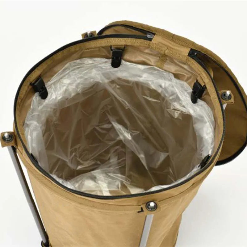 Outdoor Travel Camping Trash Can Foldable Storage Round Bucket Self-drive Camping Barbecue Clean Portable Car Trash Can