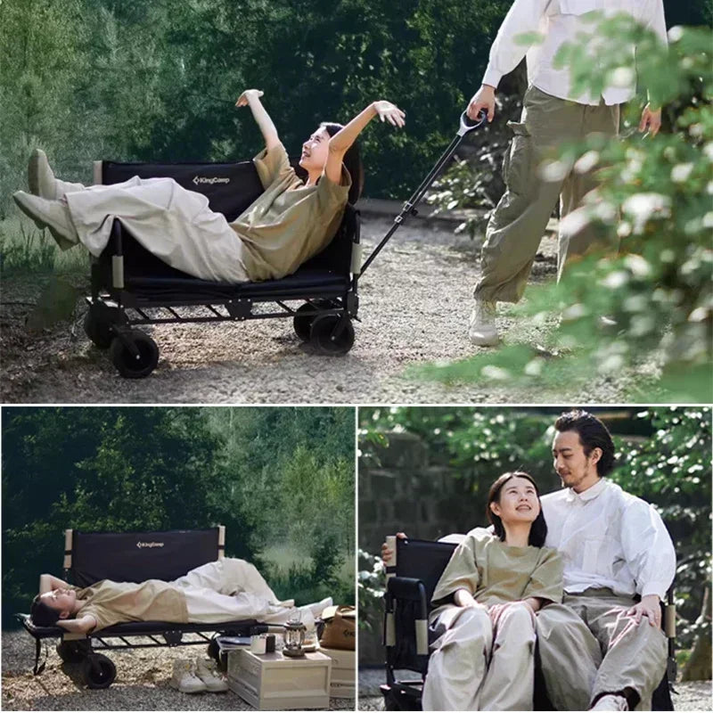 Outdoor Sofa, Multi-function Recliner, Folding Cart, Multi-purpose Folding Fishing Trailer That Can Be Used as a Seat, Camping
