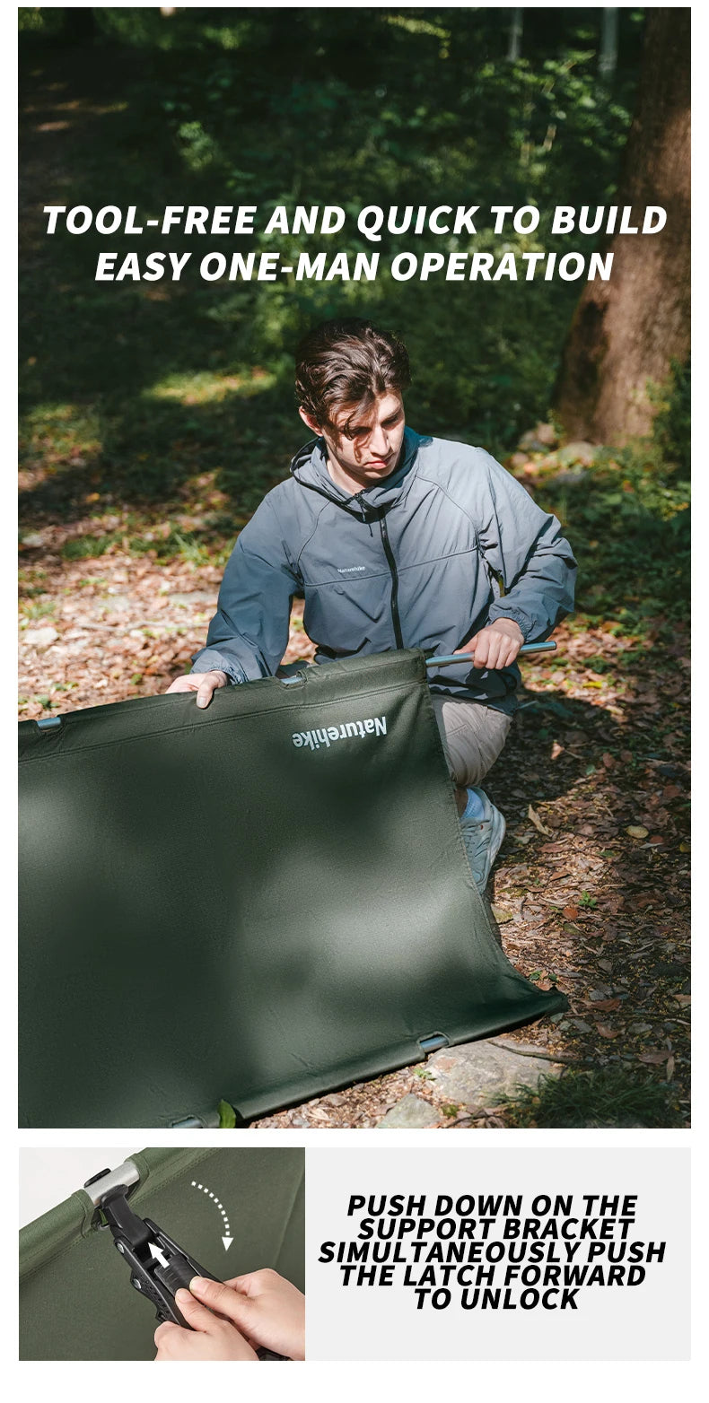 Naturehike Camping Cot Portable Folding Bed Outdoor Ultralight Compact Tent Sleeping Bed for Camping Travel Backpacking Hiking