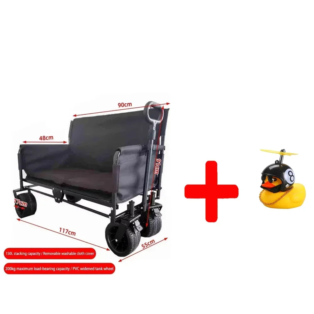Outdoor Sofa, Multi-function Recliner, Folding Cart, Multi-purpose Folding Fishing Trailer That Can Be Used as a Seat, Camping